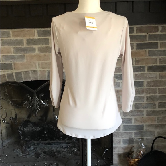 Ann Klein light gray blouse. Small - Picture 2 of 2